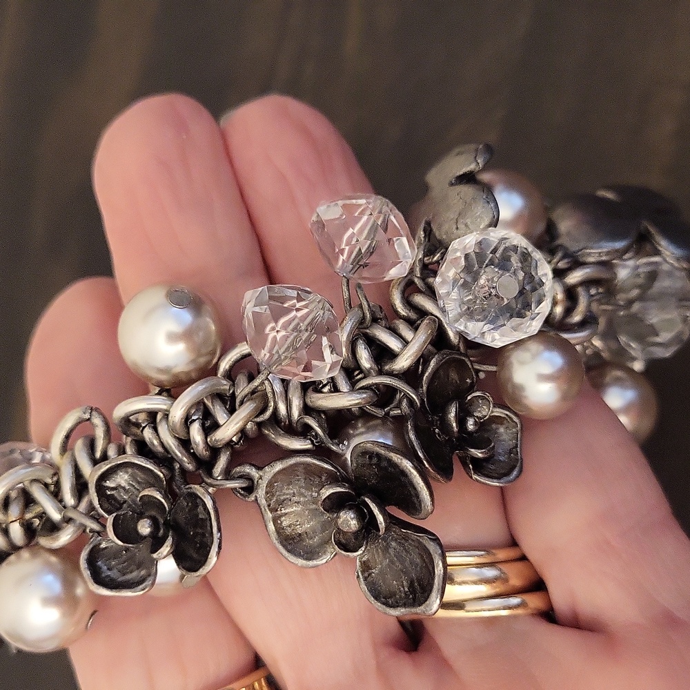 Vintage Chico's "Happy Spring" Cha Cha Stretch Flower Bracelet